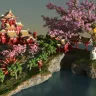 Sakura Island Cherry Tree Map // SPAWN // HUB // LOBBY // HQ AND CUSTOM // WOW // SPRING // FOREST