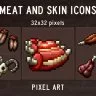 MEAT AND SKIN PIXEL ART ICON PACK